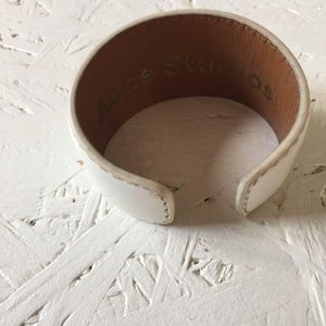 Acne Studios White Leather Cuff/Bracelet